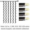 Valoverho System LED Extra musta 8W 102 valoa 1x2 m lämmin valkoinen