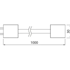 Välijohto Airam Linear LED -valaisimille 1000 mm