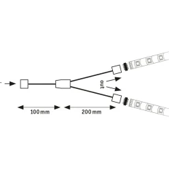 Y-jakaja MaxLED, 30x12mm, max.144W, valkoinen