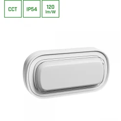 Yleisvalaisin Spectrum Pastilo 10W CCT 120° IP54 IK10 205x105x47mm valkoinen