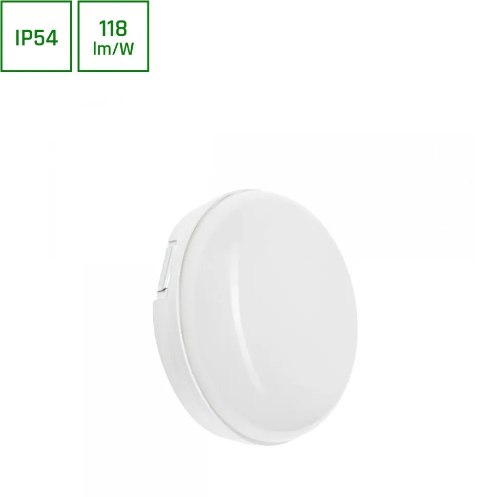 Yleisvalaisin Spectrum Technic Ø140mm 8W IP54 4000K valkoinen