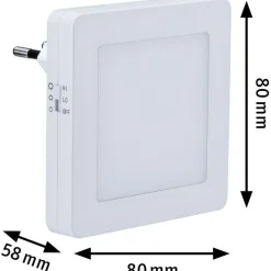 Yövalo Paulmann Esby Square, 3000K, 0,7lm, hämärätunnistin